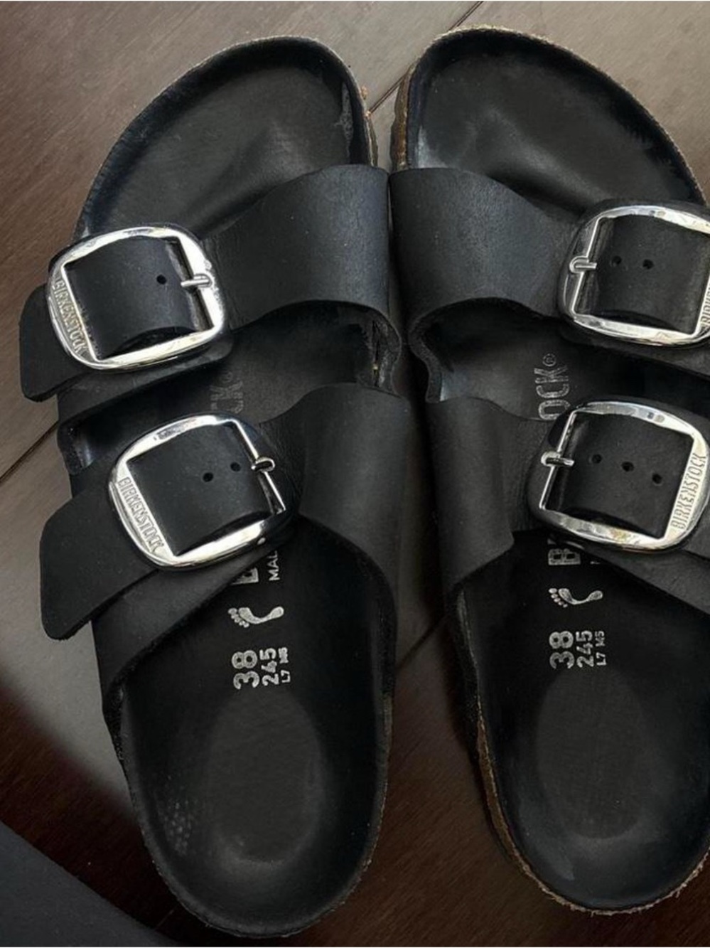Birkenstock women Arizona big buckle Black Two-Buckle Sandals